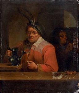 Buveur Et Fumeur Dans Un Interieur by Abraham Diepraam