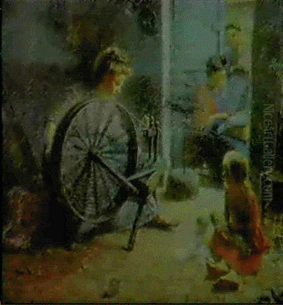 A Family Of Weavers In Flanders - view 1