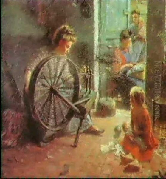 A Family Of Weavers In Flanders - view 1