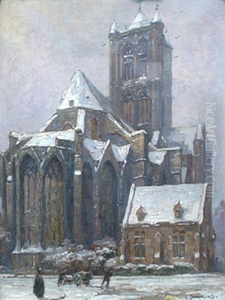Blick Auf Den Chor Der St. Nicolaaskirche In Gent Im Winter - view 1