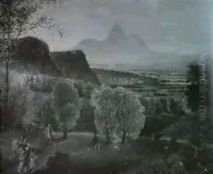 Blick Auf Die Stadt Salzburg Mit Dem Untersberg by Albert Christoph Dies