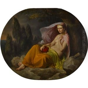 Sudliche Landschaft Mit Weiblichem Halbakt by Cesare Dies