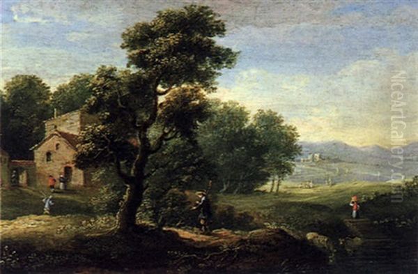 Bewaldete Landschaft Mit Figuren - view 1