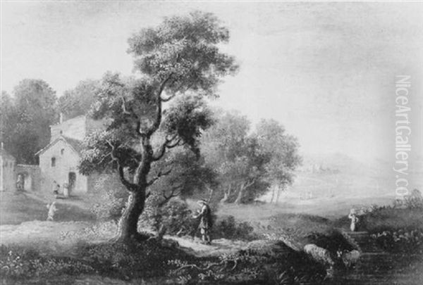Bewaldete Landschaft Mit Figuren - view 1