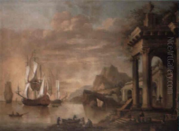 Man-of-war And Other Ships In Harbour - view 1