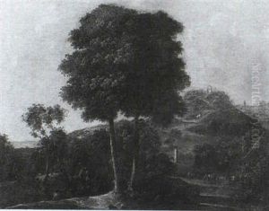 Extensive Landscape With Huntsmen Approaching A Herdsman Extensive Landscape With Huntsmen Approaching A Herdsman