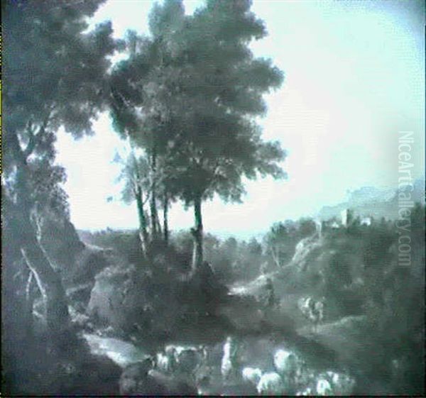 Paesaggio Italianizzante Con Pastori E Gregge - view 1