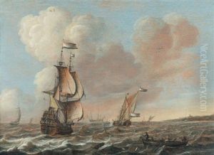 Navire Hollandais Pres De La Cote by Jeronymus Van Diest