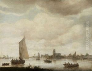 Schiffe Vor Dordrecht by Jeronymus Van Diest