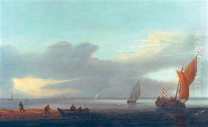 Schiffe Auf Ruhiger See by Jeronymus Van Diest