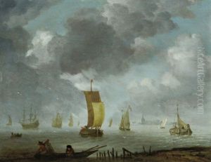 Schiffe Auf Ruhiger See by Jeronymus Van Diest
