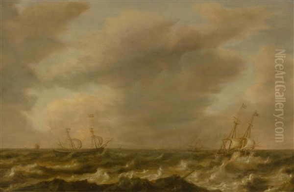 A Rough Sea With Ships - view 1