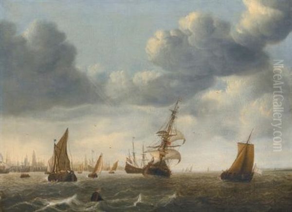 Ships Offshore, A View Of Rotterdam Beyond - view 1