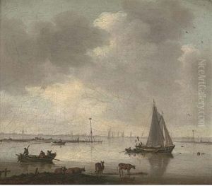 A River Landscape With Cattle And Fishermen (+ A River Landscape With Fishermen And A View Of Haarlem And The Church Of Saint Bavo Beyond; 2 Works)