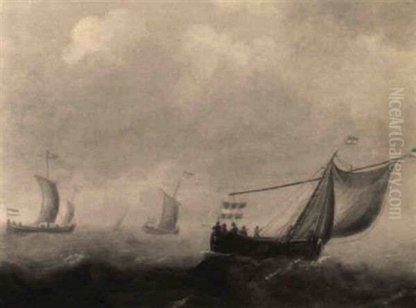 A Wijdschip On A Choppy Sea, Other Shipping Beyond - view 1
