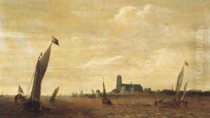 Marine Devant La Ville De Dortrecht by Willem van Diest
