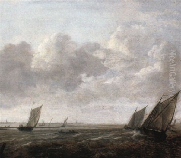 Dutch Coastal Vessels In An Estuary - view 1