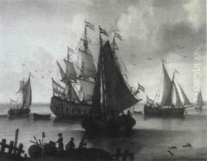 Marine Avec Vaisseaux Par Temps Calme by Willem van Diest