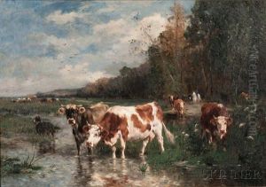 Cows Watering by Marie Dieterle