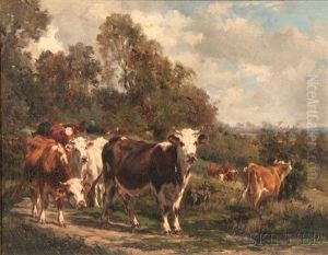 Cows At The Forest Edge by Marie Dieterle