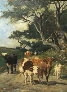 Cattle On A Track by Marie Dieterle