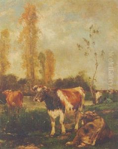 Cows On A Riverbank