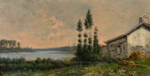 Flusslandschaft Mit Bauernhaus by Pierre Georges Dieterle