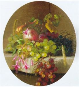 Stilleben Mit Weintrauben, Fuchsien, Pfirsichen Und Ahren