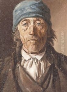 Portrat Eines Mannes Mit Blauer Mutze