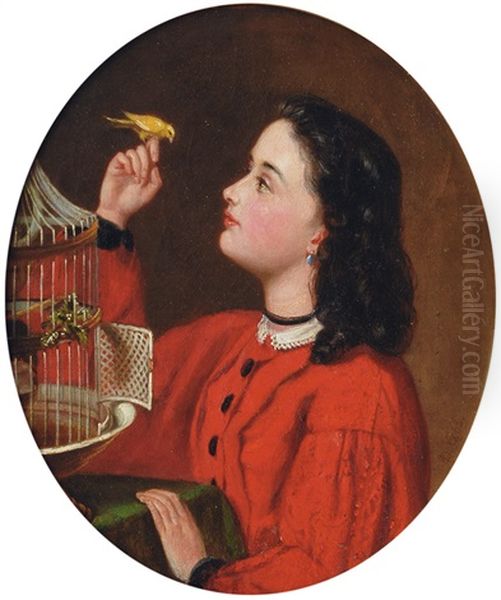 Young Girl With Songbird - view 1