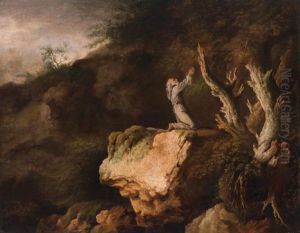 A Monk In A Landscape by Christian Wilhelm Ernst Dietrich