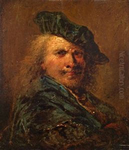Bildnis Eines Mannes Mit Blauem Barett Bildnis Eines Mannes Mit Rotem Barett by Christian Wilhelm Ernst Dietrich