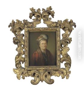 Portrait Of A Man, Half-length, In Oriental Costume by Christian Wilhelm Ernst Dietrich