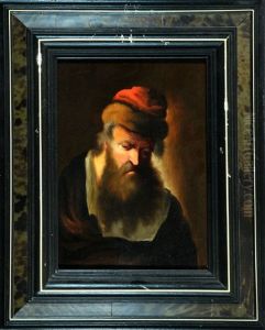 Portrait Eines Bartigen Alten Mannes Mit Pelzkappe, Den Blick Gesenkt by Christian Wilhelm Ernst Dietrich