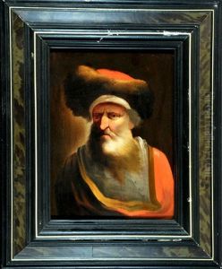 Portrait Eines Bartigen Alten Herren Mit Pelzkappe by Christian Wilhelm Ernst Dietrich