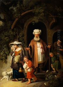Abraham Verstosst Hagar Und Seinen Sohn Ismael by Christian Wilhelm Ernst Dietrich