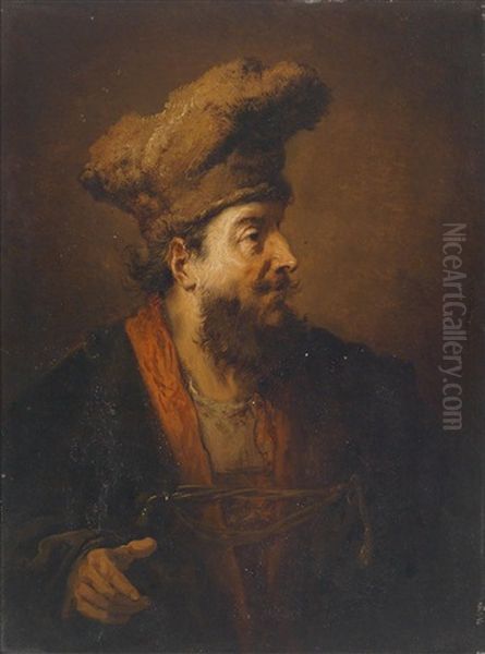 Ein Orientalisch Gekleideter Bartiger Mann (tronie In The Style Of Rembrandt) - view 1