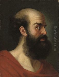 Head Of An Old Man In A Turban (+ Head Of A Man; Pair) by Christian Wilhelm Ernst Dietrich