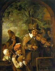 Les Musiciens Ambulants by Christian Wilhelm Ernst Dietrich