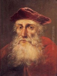 Bartiger Alter Mit Rotem Mantel Und Roter Kappe by Christian Wilhelm Ernst Dietrich
