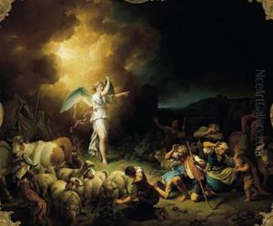 Die Verkundigung An Die Hirten by Christian Wilhelm Ernst Dietrich