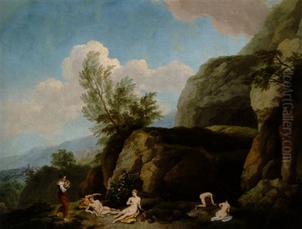 Badende Nymphen In Einer Sudlichen Gebirgslandschaft (die Auffindung Des Mosesknaben?) - view 1
