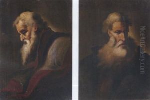 A Male Saint In A Red Drapery