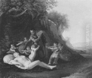 Jupiter Als Satyr Bei Der Schlafenden Antiope by Christian Wilhelm Ernst Dietrich