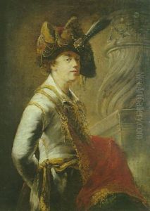Portrait D'un Militaire Au Chapeau A Plume