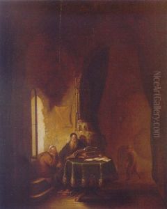 Philosophe Dans Son Cabinet by Christian Wilhelm Ernst Dietrich