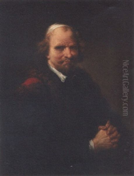 Portrait Of A Gentleman, Half-length, In A Fur-trimmed Coat And White Cap - view 1