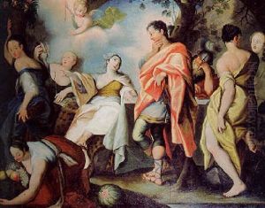 A Scene From Classical Mythology, (venus Appearing Before Aeneas?), Pointing To The Palace Of Dido