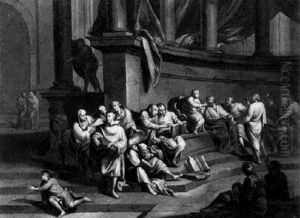 Christ Disputing With The Doctors In Thettemple by Christian Wilhelm Ernst Dietrich