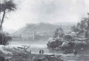 Flusslandschaft Mit Figuren by Christian Wilhelm Ernst Dietrich